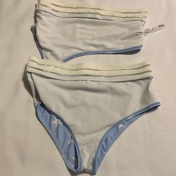 Shein two piece bikini one shoulder top no padding - Picture 3 of 5